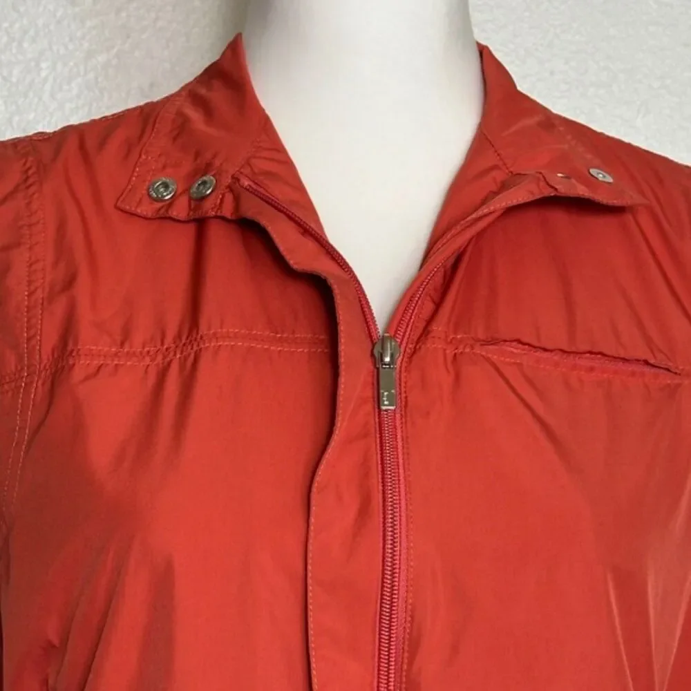 Liz Claiborne LizGolf Packable Vest Womens Small Petite Orange Layer Zip Closure